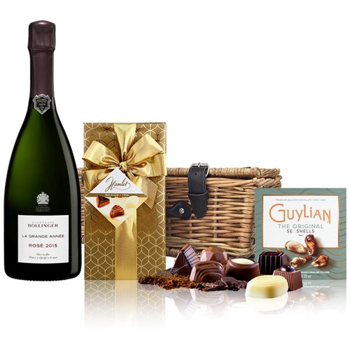 Bollinger Grande Annee Vintage Rose 2015 75cl And Chocolates Hamper